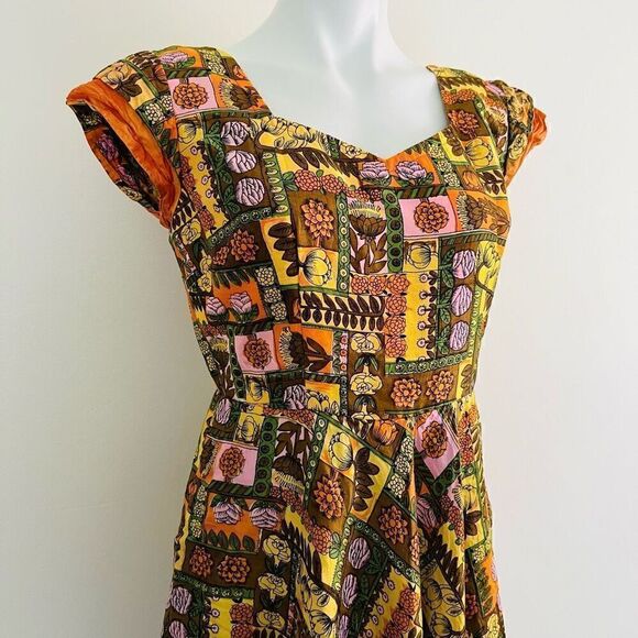 Vintage printed handmade dress - Picture 3 of 13